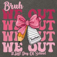 Bruh We Out Coquette Bow Happy Last Day Of School Groovy Cotton Canvas Backpack