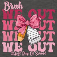 Bruh We Out Coquette Bow Happy Last Day Of School Groovy Vector Backpack