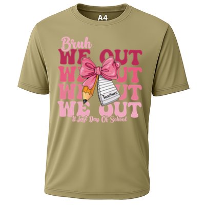 Bruh We Out Coquette Bow Happy Last Day Of School Groovy Performance Shirt