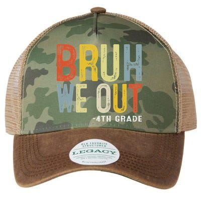 Bruh We Out 4th Graders Fourth Grade Graduation Class 2025 Legacy Tie Dye Trucker Hat