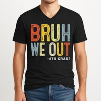 Bruh We Out 4th Graders Fourth Grade Graduation Class 2025 V-Neck T-Shirt
