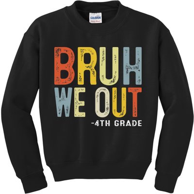 Bruh We Out 4th Graders Fourth Grade Graduation Class 2025 Kids Sweatshirt