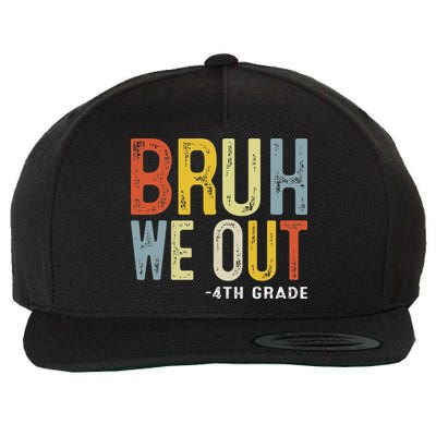 Bruh We Out 4th Graders Fourth Grade Graduation Class 2025 Wool Snapback Cap