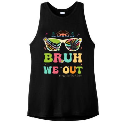 Bruh We Out Funny Last Day Of School Teacher Summer Ladies PosiCharge Tri-Blend Wicking Tank