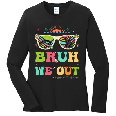 Bruh We Out Funny Last Day Of School Teacher Summer Ladies Long Sleeve Shirt