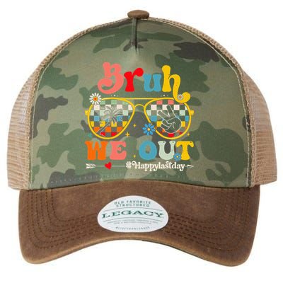 Bruh We Out Happy Last Day Of School Teacher Legacy Tie Dye Trucker Hat
