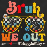 Bruh We Out Happy Last Day Of School Teacher 7 Panel Mesh Trucker Snapback Hat