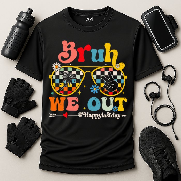 Bruh We Out Happy Last Day Of School Teacher Cooling Performance Crew T-Shirt