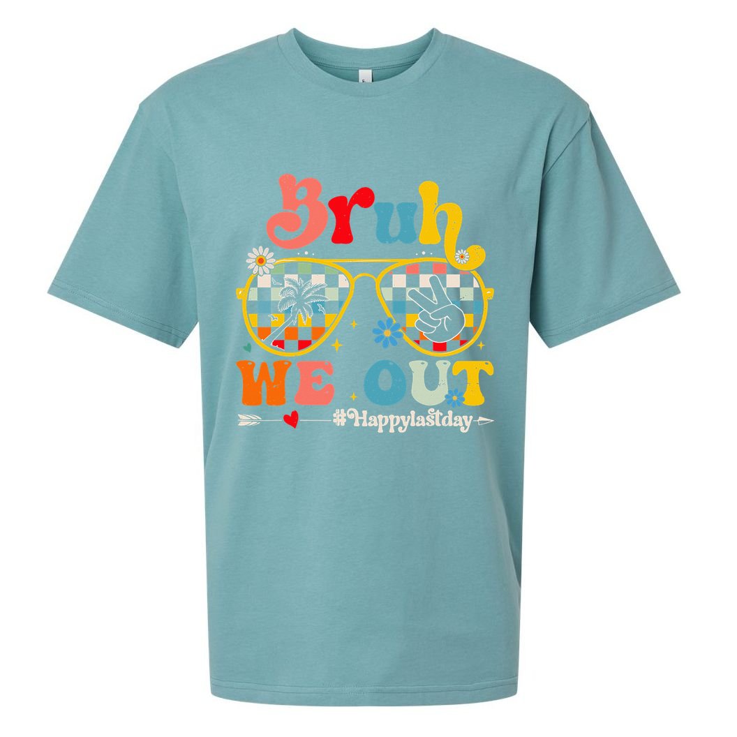 Bruh We Out Happy Last Day Of School Teacher Sueded Cloud Jersey T-Shirt