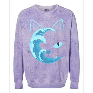 Blue Wave Of Cat Ladies For Kamala Colorblast Crewneck Sweatshirt