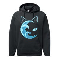 Blue Wave Of Cat Ladies For Kamala Performance Fleece Hoodie