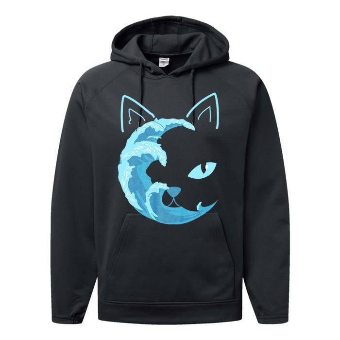 Blue Wave Of Cat Ladies For Kamala Performance Fleece Hoodie