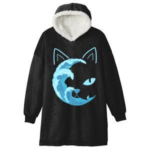 Blue Wave Of Cat Ladies For Kamala Hooded Wearable Blanket