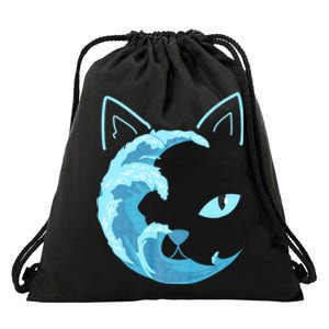 Blue Wave Of Cat Ladies For Kamala Drawstring Bag