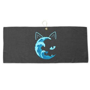 Blue Wave Of Cat Ladies For Kamala Large Microfiber Waffle Golf Towel