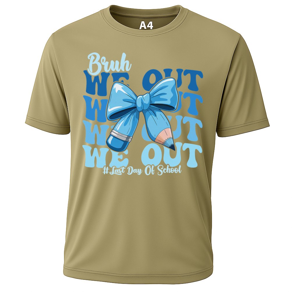 Bruh We Out Happy Last Day Of School Teacher Girl Summer Cooling Performance Crew T-Shirt