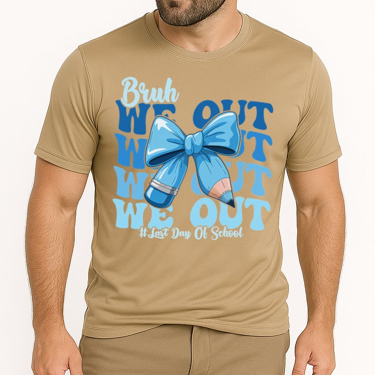Bruh We Out Happy Last Day Of School Teacher Girl Summer Cooling Performance Crew T-Shirt