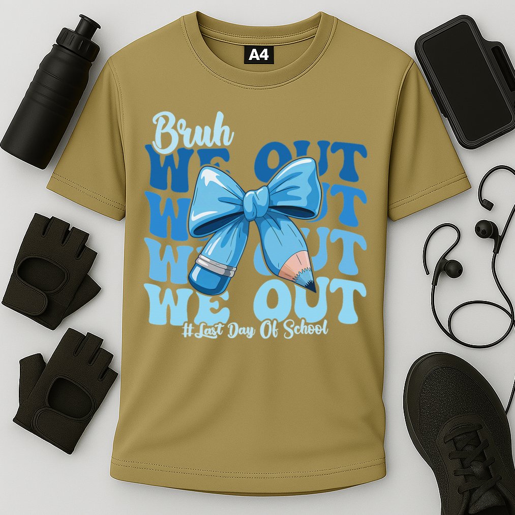 Bruh We Out Happy Last Day Of School Teacher Girl Summer Cooling Performance Crew T-Shirt