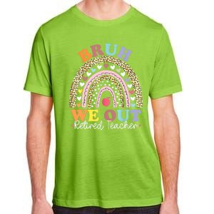 Bruh We Out Boho Rainbow Leopard Retired Teacher Gift Adult ChromaSoft Performance T-Shirt