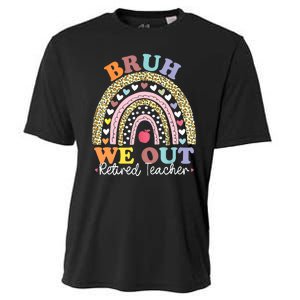 Bruh We Out Boho Rainbow Leopard Retired Teacher Gift Cooling Performance Crew T-Shirt