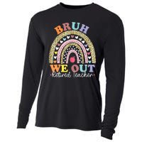 Bruh We Out Boho Rainbow Leopard Retired Teacher Gift Cooling Performance Long Sleeve Crew