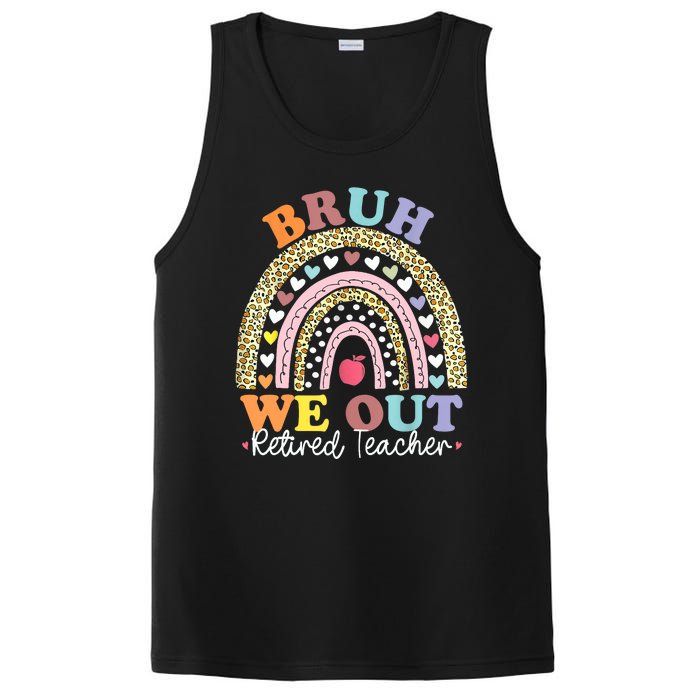 Bruh We Out Boho Rainbow Leopard Retired Teacher Gift PosiCharge Competitor Tank