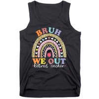 Bruh We Out Boho Rainbow Leopard Retired Teacher Gift Tank Top