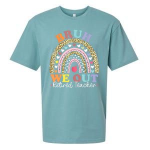 Bruh We Out Boho Rainbow Leopard Retired Teacher Gift Sueded Cloud Jersey T-Shirt