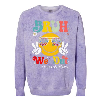 Bruh We Out Happy Last Day Of School Teacher Boy Girl Summer Colorblast Crewneck Sweatshirt