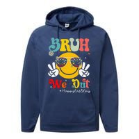 Bruh We Out Happy Last Day Of School Teacher Boy Girl Summer Performance Fleece Hoodie