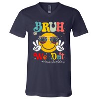 Bruh We Out Happy Last Day Of School Teacher Boy Girl Summer V-Neck T-Shirt