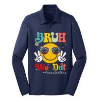 Bruh We Out Happy Last Day Of School Teacher Boy Girl Summer Silk Touch Performance Long Sleeve Polo