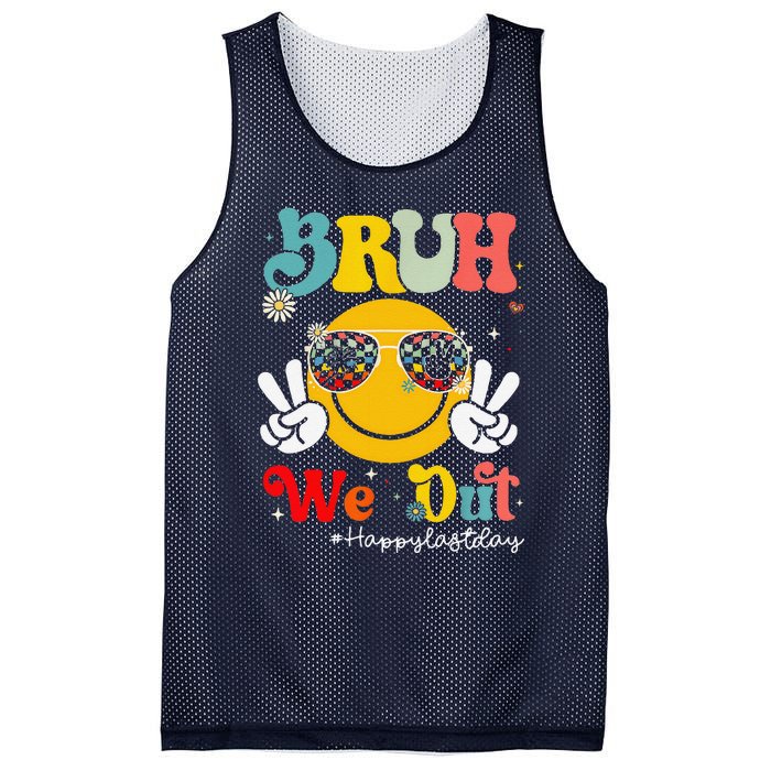 Bruh We Out Happy Last Day Of School Teacher Boy Girl Summer Mesh Reversible Basketball Jersey Tank