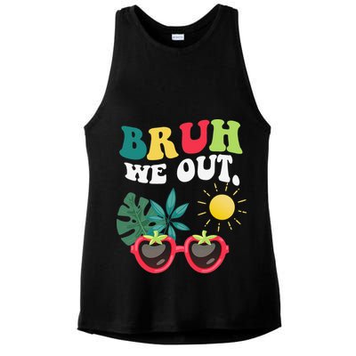 Bruh We Out Teachers Student Summer Happy Last Day Of Ladies PosiCharge Tri-Blend Wicking Tank
