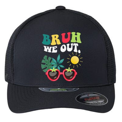 Bruh We Out Teachers Student Summer Happy Last Day Of Flexfit Unipanel Trucker Cap