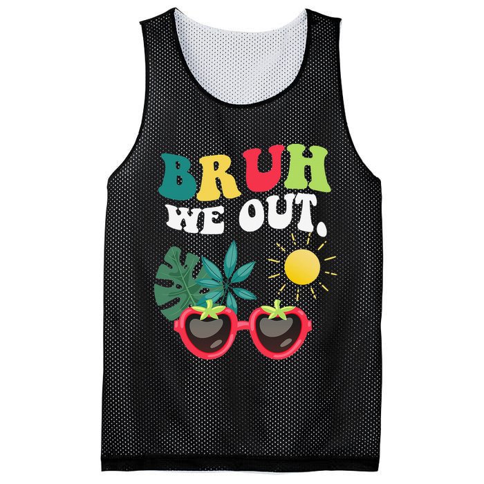 Bruh We Out Teachers Student Summer Happy Last Day Of Mesh Reversible Basketball Jersey Tank