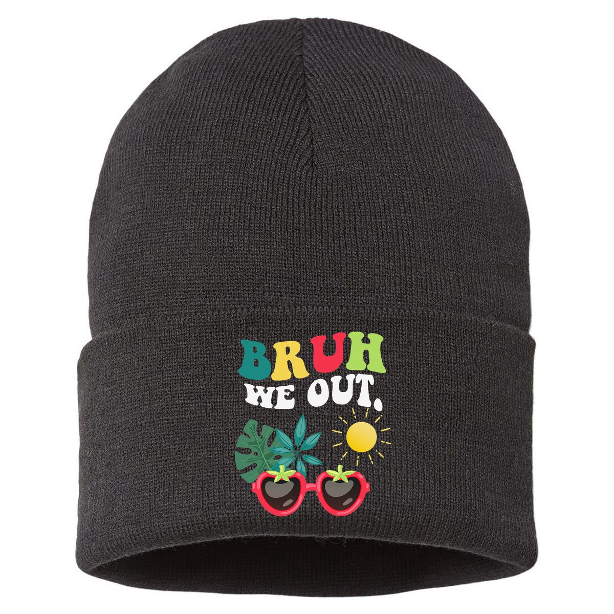 Bruh We Out Teachers Student Summer Happy Last Day Of Sustainable Knit Beanie