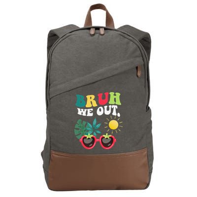 Bruh We Out Teachers Student Summer Happy Last Day Of Cotton Canvas Backpack