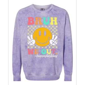 Bruh We Out Happy Last Day Of School Teacher Boy Girl Summer Colorblast Crewneck Sweatshirt