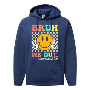 Bruh We Out Happy Last Day Of School Teacher Boy Girl Summer Performance Fleece Hoodie