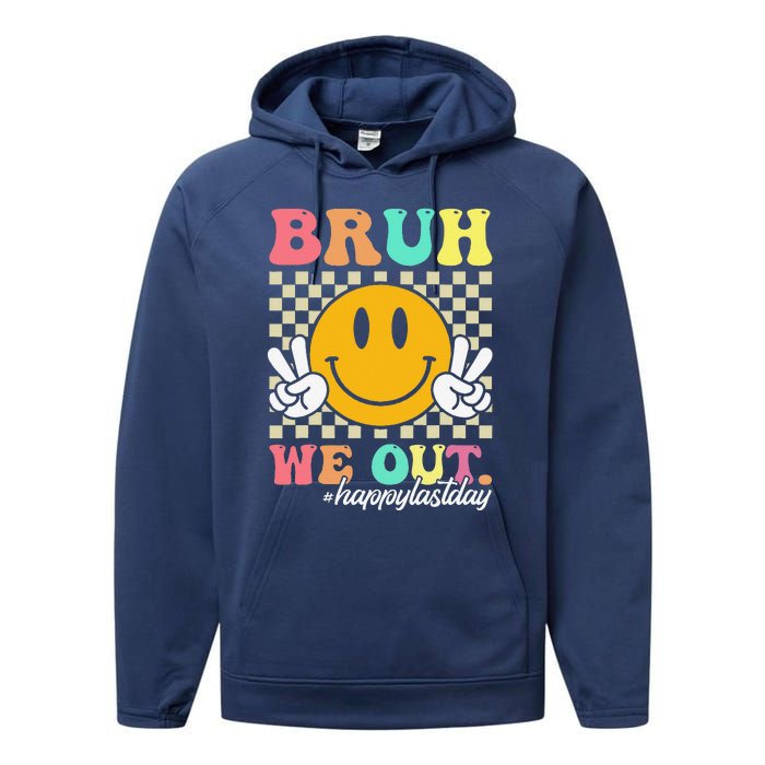 Bruh We Out Happy Last Day Of School Teacher Boy Girl Summer Performance Fleece Hoodie