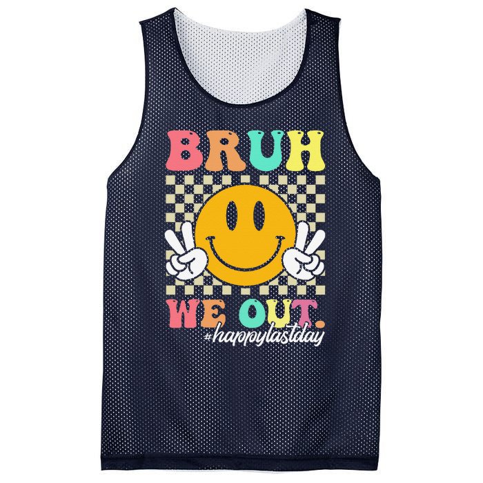 Bruh We Out Happy Last Day Of School Teacher Boy Girl Summer Mesh Reversible Basketball Jersey Tank