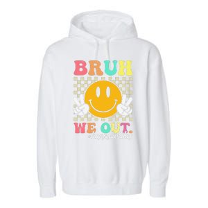 Bruh We Out Happy Last Day Of School Teacher Boy Girl Summer Garment-Dyed Fleece Hoodie