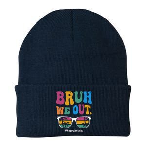 Bruh We Out Happy Last Day Of School Teacher Boy Girl Summer Knit Cap Winter Beanie