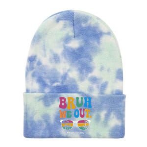 Bruh We Out Happy Last Day Of School Teacher Boy Girl Summer Tie Dye 12in Knit Beanie