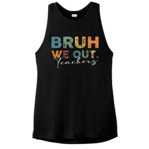 Bruh We Out Teachers End Of School Year Funny Teacher Summer Ladies PosiCharge Tri-Blend Wicking Tank