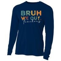 Bruh We Out Teachers End Of School Year Funny Teacher Summer Cooling Performance Long Sleeve Crew