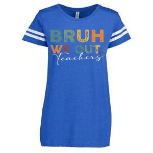 Bruh We Out Teachers End Of School Year Funny Teacher Summer Enza Ladies Jersey Football T-Shirt