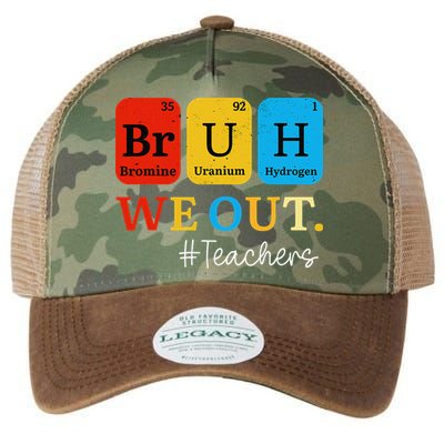 Bruh We Out Teachers Periodic Table Elements Legacy Tie Dye Trucker Hat