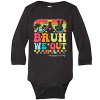 Bruh We Out Teachers Glasses Happy Last Day Of School Groovy Gift Baby Long Sleeve Bodysuit